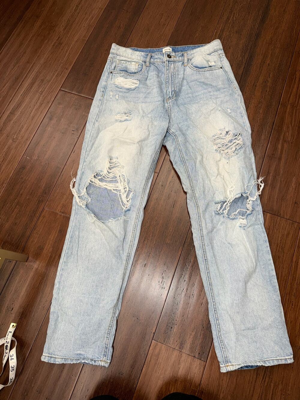 Sneak Peek Distressed 9 29  Sneak Peek Distressed Straight Mom Jeans